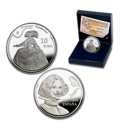 @NO CARÁTULA@ ESPAÑA 10 EUROS 2008 PINTORES ESPAÑOLES VELAZQUEZ MONEDA DE PLATA ESTUCHE y CERTIFICADO FNMT