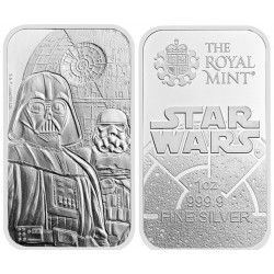 . 1 aaaaacoin @ENVÍO HOY@ INGLATERRA DARK SIDE JEDI Serie STAR WARS Lingote 1 ONZA 2025 MEDALLA DE PLATA PURA ROYAL MINT