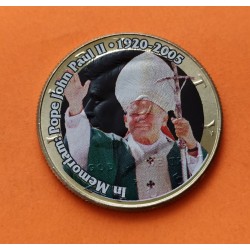 @COLORES@ ESTADOS UNIDOS 1/2 DOLAR 2005 In memoriam Pope John Paul II MONEDA DE NICKEL SC KENNEDY colorized