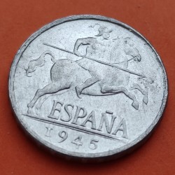 . 1 Moneda NUEVA x España 5 CENTIMOS 1945 JINETE IBERICO ALUMINIO SC ESTADO ESPAÑOL Franco R/3