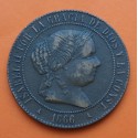 ESPAÑA Reina ISABEL II 5 CENTIMOS DE ESCUDO 1866 OM Ceca de JUBIA MONEDA DE COBRE MBC- R/3