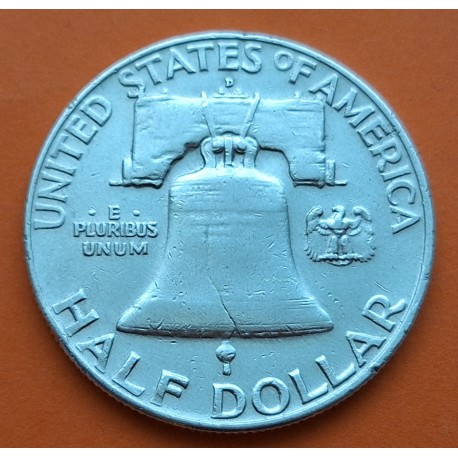 ESTADOS UNIDOS 1/2 DOLAR 1961 D FRANKLIN PLATA US HALF DOLLAR SC