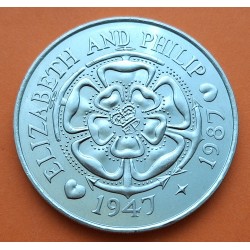 INGLATERRA 25 PENIQUES 1977 NICKEL SC JUBILEO REINA ISABEL PENCE