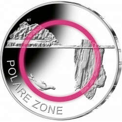 . @ESCASA@ ALEMANIA 5 EUROS 2021 Letra al azar ZONA POLAR MORSA @COLOR ROSA@ 6ª moneda de PLASTICO + NICKEL Germany BRD