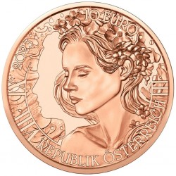 . 4ª moneda x AUSTRIA 10 EUROS 2023 FLOR NOMEOLVIDES Serie THE LANGUAJE OF FLOWERS 4ª MONEDA DE COBRE SC Forget Me Not