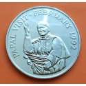 @ESCASA@ GAMBIA 10 DALASIS 1992 VISITA DEL PAPA JUAN PABLO II KM.30 MONEDA DE NICKEL SC Africa coin