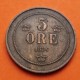 @RARA@ SUECIA 5 ORE 1888 SIGLAS DEL REY OSCAR II VALOR KM.736 MONEDA DE BRONCE MBC Sweden