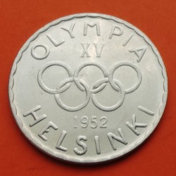 FINLANDIA 500 MARKKAA 1952 XV OLIMPIADA de HELSINKI AROS OLIMPICOS KM.35 MONEDA DE PLATA SC- Soumi Finland silver coin