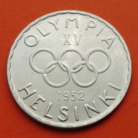 FINLANDIA 500 MARKKAA 1952 HELSINKI PLATA KM.35 SILVER