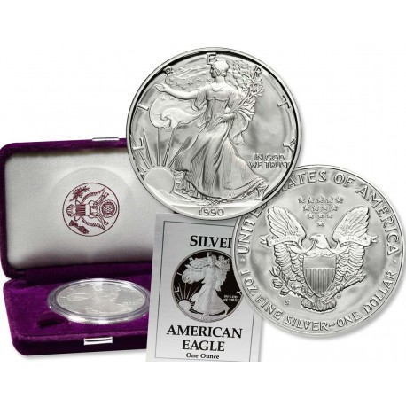 .ESTADOS UNIDOS 1 DOLAR 1989 S EAGLE PLATA Silver Proof Us Mint