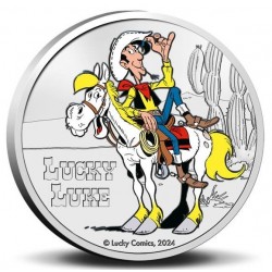 . 1 aaaaacoin @SI COLORES@ BELGICA 5 EUROS 2024 LUCKY LUKE Comic Tirada 7.500 MONEDA DE NICKEL coincard