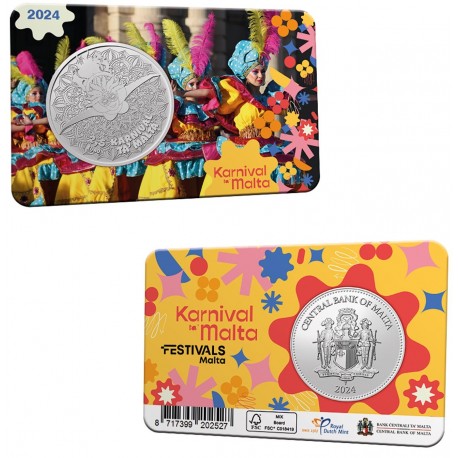 . 1 aacoin @Tirada 5.000 monedas@ MALTA 2,50 EUROS 2024 CARNAVALES NICKEL SC @COINCARD@