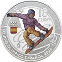 . 1 aaaaacoin @27/ENERO Envío@ ESPAÑA 10 EUROS 2025 SNOWBOARD EQUIPO OLÍMPICO ESPAÑOL 2026 MONEDA DE PLATA ESTUCHE FNMT COLORES