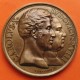 . @ESCASA@ FRANCIA MEDALLA DE BRONCE 1829 REY CARLOS X y LUIS XVIII - ESTATUA ECUESTRE LUIS XIII 51mm 55 grs