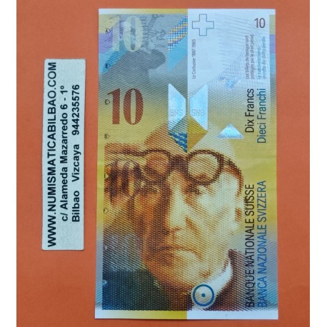 SUIZA 10 FRANCOS 2013 LE CORBUSIER Serie 13L 7420689 Pick 67.E BILLETE EBC Switzerland 10 Francs