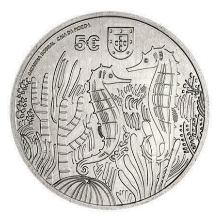 .@EMISION AGOTADA@ PORTUGAL 5 EUROS 2021 CABALLITO DE MAR 1ª MONEDA DE NICKEL SC Tirada 25.000 uds