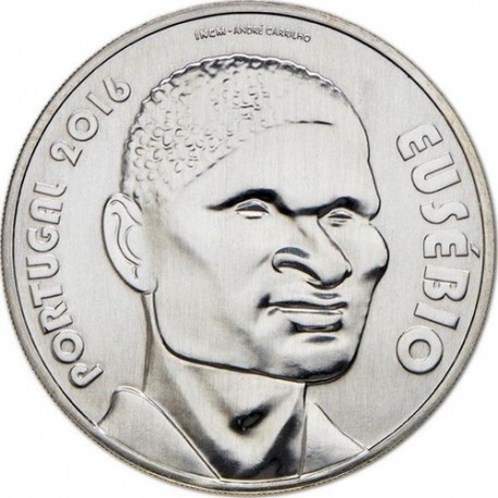 PORTUGAL 7,50 EUROS 2016 EUSEBIO JUGADOR DE FUTBOL MONEDA DE PLATA 500 Milésimas SC CONMEMORATIVA