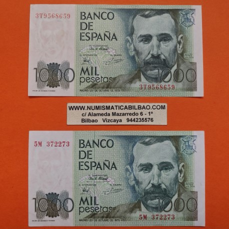 ESPAÑA 1000 PESETAS 1979 BENITO PEREZ GALDOS Serie 3C Pick 158 BILLETE SIN CIRCULAR SC Spain UNC banknote