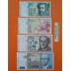 . 4 billetes MUY CIRCULADOS x ESPAÑA 1000+2000+5000+10000 PESETAS 1992 JUAN CARLOS I Pick 163+164+165+166