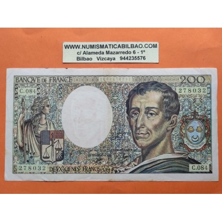 FRANCIA 200 FRANCOS 1990 FILOSOFO MONTESQUIEU y CASTILLO Serie C.084 - 278032 Pick 155 BILLETE MBC- France 200 Francs