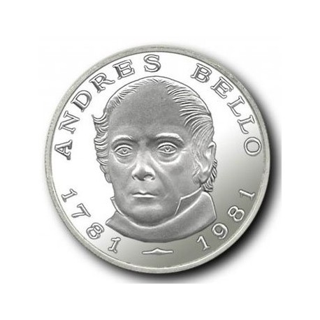 VENEZUELA 100 BOLIVARES 1981 ANDRES BELLO KM.57 MONEDA DE PLATA PROOF 0,73 ONZAS