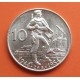 CHECOSLOVAQUIA 10 KORUN 1954 SOLDADO PARTISANO República Socialista KM.33 MONEDA DE PLATA SC CZECHOSLOVAKIA Slovak Uprising