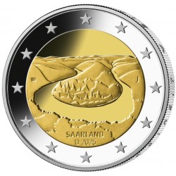 . 1 aaacoin @ENVÍO HOY@ ALEMANIA 2 EUROS 2025 SAARLAND Letra al Azar 1ª MONEDA CONMEMORATIVA SC Germany 2€