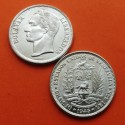 VENEZUELA 2 BOLIVARES 1945 SIMON BOLIVAR y ESCUDO NACIONAL KM.37 MONEDA DE PLATA SC- silver coin WWII