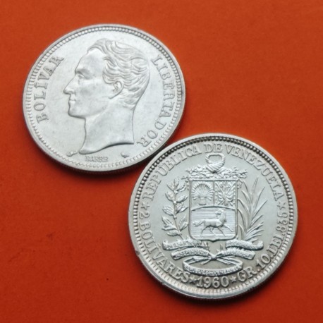 VENEZUELA 10 BOLIVARES 1973 SIMON BOLIVAR PLATA SC SILVER