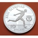 Tirada 2.100 uds BAHAMAS 10 DOLARES 1984 ATLETISMO LOS ANGELES KM.114 MONEDA DE PLATA PROOF 10 Dollars silver