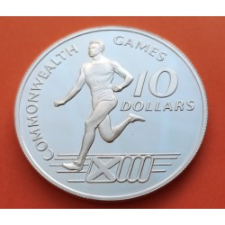 . Tirada 2.100 uds x BAHAMAS 10 DOLARES 1986 ATLETISMO COMMONWEALTH GAMES KM.113 MONEDA DE PLATA PROOF 10 Dollars silver