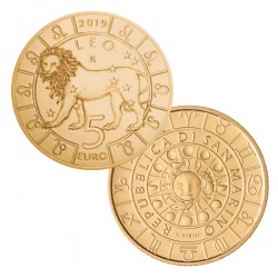 15000 uds. SAN MARINO 5 EUROS 2019 SIGNOS DEL ZODIACO 5ª MONEDA LEO COBRE SC MONEDA CONMEMORATIVA