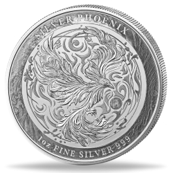 . 1 aacoin NIUE 2 DOLARES 2025 SILVER PHOENIX King Charles III 2ª MONEDA DE PLATA OZ ONZA cápsula