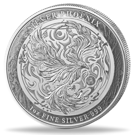 . 1 aacoin NIUE 2 DOLARES 2025 SILVER PHOENIX King Charles III 2ª MONEDA DE PLATA OZ ONZA cápsula