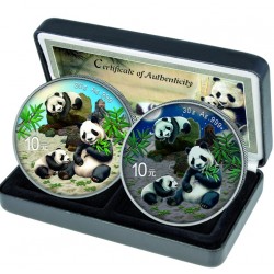 . Solo 500 MONEDAS @AGOTADAS@ CHINA 10 YUAN 2025 OSO PANDA Edición NIGHT & DAY ESTUCHE CERTIFICADO PLATA Oz ONZA