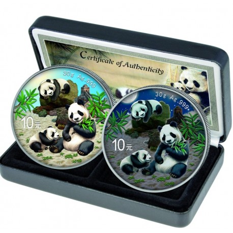 . .10 YUAN 2016 CHINA OSO PANDA PAGODA PLATA UNC SILVER 30 Grs.