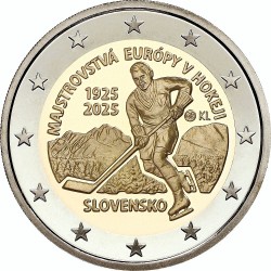 . 1 aaacoin @ENVIO HOY@ ESLOVAQUIA 2 EUROS 2025 HOCKEY SOBRE HIELO CAMPEONATO DE EUROPA MONEDA CONMEMORATIVA SC Slovakia