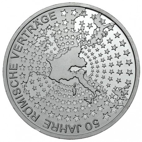 ALEMANIA 10 EUROS 2007 Ceca F PLATA TRATADO ROMA PROOF SILVER PP