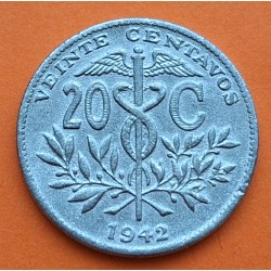 BOLIVIA 20 CENTAVOS 1942 ACUÑADA EN LA 2ª GUERRA MUNDIAL KM.183 MONEDA DE ZINC EBC 10 Centimos WWII