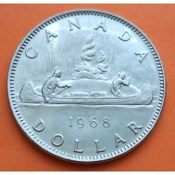 .CANADA 1 DOLLAR 1965 CANOA INDIOS PLATA SILVER KM*64 AUNC-