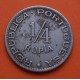 @ESCASA@ INDIA PORTUGUESA 1/4 RUPIA 1947 ESCUDO KM.33 MONEDA DE NICKEL MBC Estado Da PORTUGAL COLONY GOA