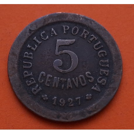 PORTUGAL 5 CENTAVOS 1927 VALOR KM.569 MONEDA DE BRONCE MBC- República Portuguesa R/3