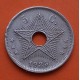 CONGO BELGA 5 CENTIMOS 1925 ESTRELLA DE MAR REY ALBERTO I DE BELGICA KM.17 MONEDA DE NICKEL MBC Belgisch Belge Congo Centimes