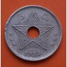 CONGO BELGA 5 CENTIMOS 1925 ESTRELLA DE MAR REY ALBERTO I DE BELGICA KM.17 MONEDA DE NICKEL MBC Belgisch Belge Congo Centimes