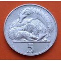 SAN MARINO 5 LIRAS 1975 AMOR UNIVERSAL ANIMAL KM.42 MONEDA DE ALUMINIO SC- 10 Lire