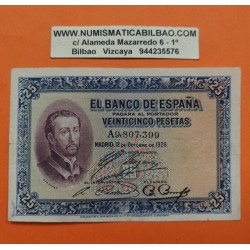 @RARO@ ESPAÑA 25 PESETAS 1926 SAN FRANCISCO JAVIER Serie A 9807399 Pick 71 BILLETE MBC+ Spain banknote