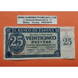 25 PESETAS 1936 NOVIEMBRE 21 BURGOS Serie G SC ESPAÑA