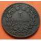 FRANCIA 5 CENTIMOS 1876 A DAMA ALEGORIA Y VALOR KM.821 MONEDA DE BRONCE MBC+ France 5 Centimes