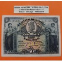 . @PRECIOSO y RARO@ ESPAÑA 50 PESETAS 1907 DAMAS y ARCO DE SANTA MARIA EN BURGOS Sin Serie 0171938 Pick 63A Spain banknote