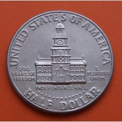 ESTADOS UNIDOS 1/2 DOLAR 1976 P KENNEDY INDEPENDENCE HALL BICENTENARY 1776 KM.205 MONEDA DE NICKEL MBC+ USA Half Dollar